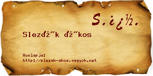 Slezák Ákos névjegykártya